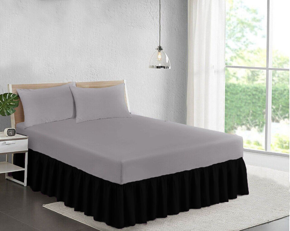 Base PLATFORM Frilled Valance Sheets PERCALE 100% Cotton 180TC All Sizes & Colors ⭐⭐⭐⭐