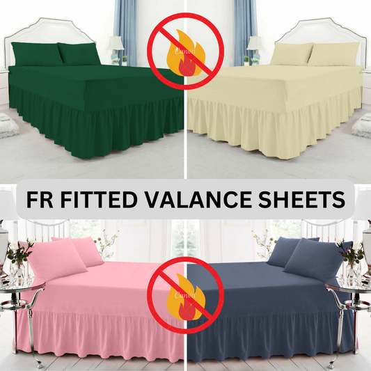 Special Sizes Extra Deep Fire Retardant Fitted Valance Sheet Single Double Size frill 20" to 30" Polycotton Bed Sheets ⭐⭐⭐⭐⭐