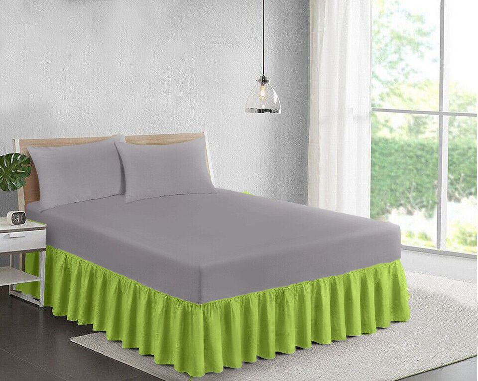 Base PLATFORM Frilled Valance Sheets PERCALE 100% Cotton 180TC All Sizes & Colors ⭐⭐⭐⭐