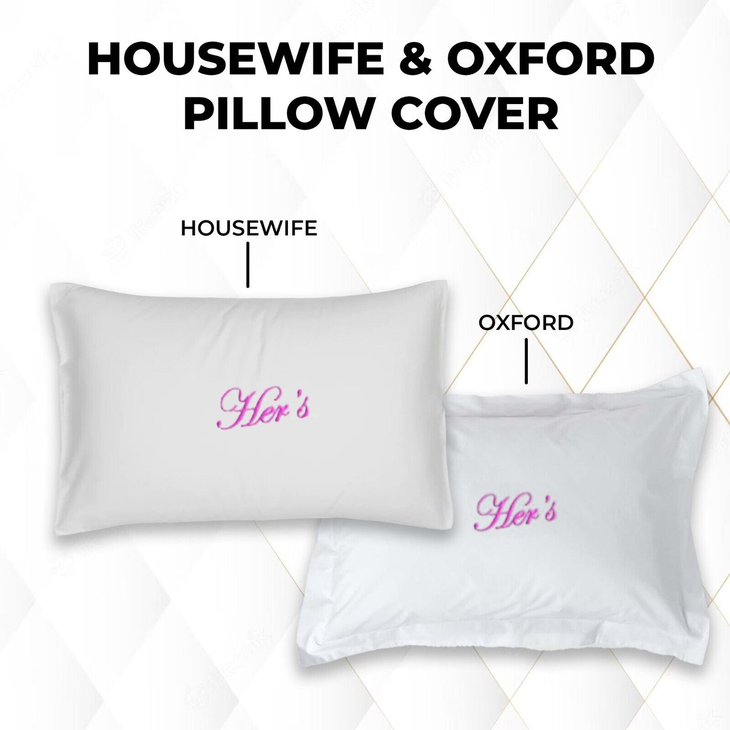 1-2 Pack Premium 100% Cotton Pillow Cases Housewife & Oxford Bed Pillow Cover ⭐⭐⭐⭐⭐