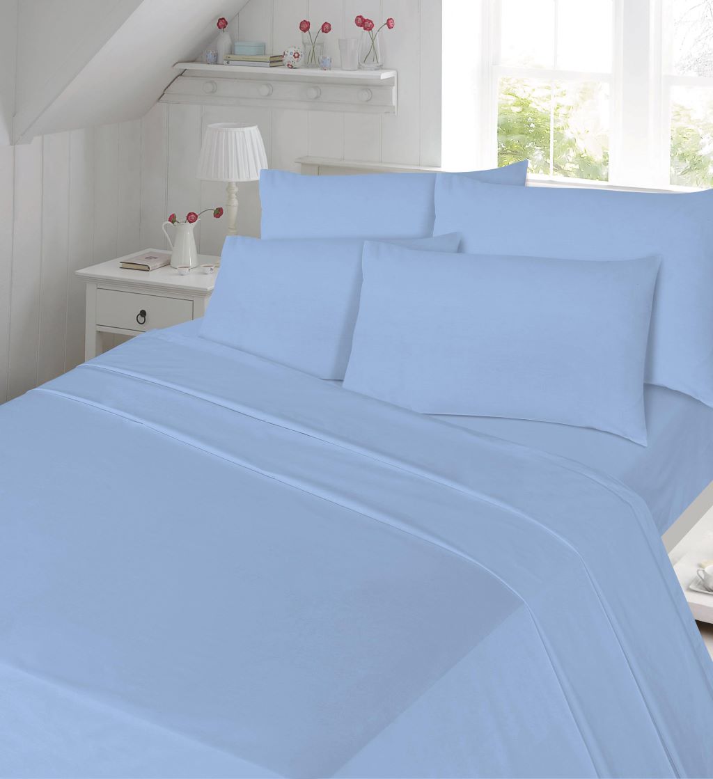 Premium T-180 Percale Extra Deep 16" Non Iron Percale Polycotton Fitted Sheets
