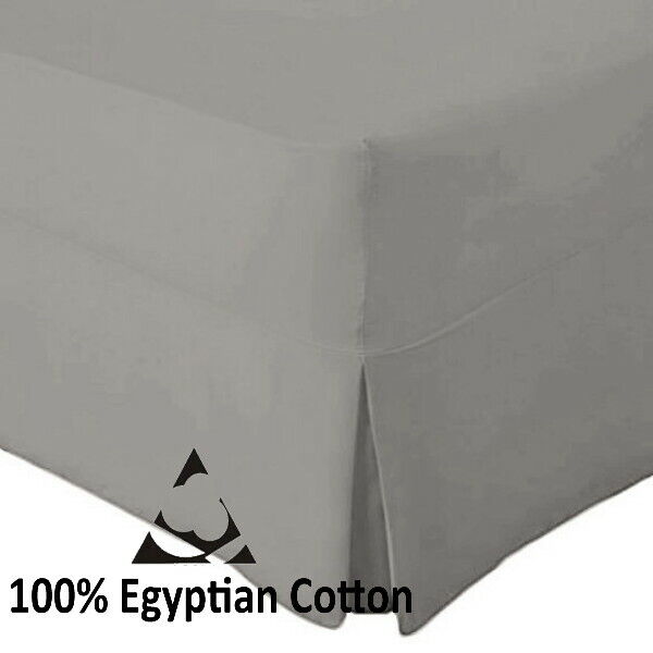 100% EGYPTIAN COTTON Valance Sheets EXTRA DEEP 12" box 16" Pleated Valance Sheet ⭐⭐⭐⭐⭐