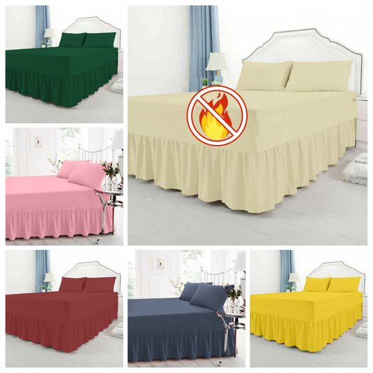 Special Sizes Extra Deep Fire Retardant Fitted Valance Sheet King S. King Size frill 6" to 18" Polycotton Bed Sheets ⭐⭐⭐⭐