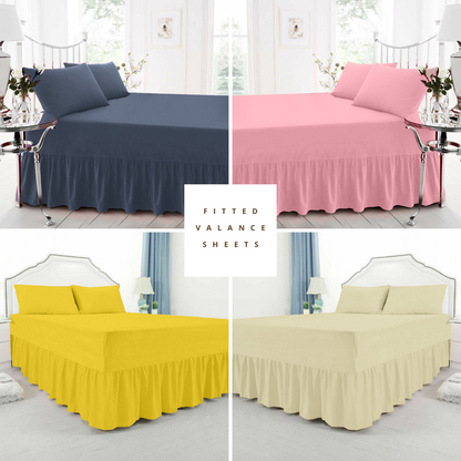 Extra Deep Fitted Valance Sheet all Sizes Polycotton Bed Sheets