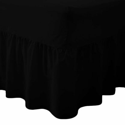 Base PLATFORM Pleated Valance Sheets PERCALE  Poly Cotton 180TC All Sizes & Colors ⭐⭐⭐⭐