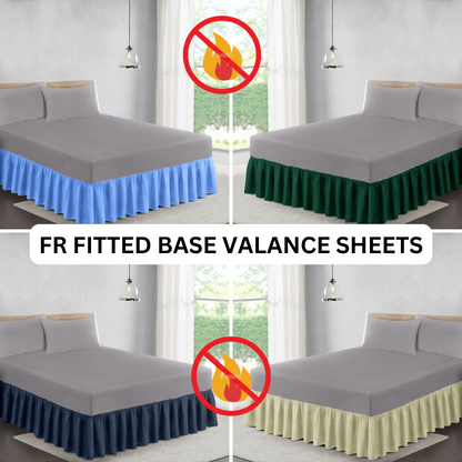 Special Sizes Plain Dyed Frilled Base Fire Retardant Poly Cotton 20" to 30" Platform Base Valance Sheet King S. King