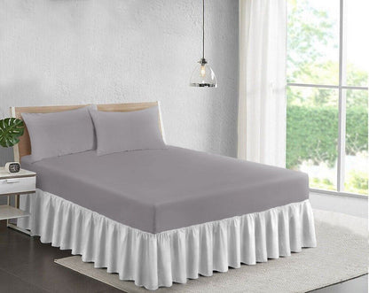 Special Sizes Plain Dyed Frilled Base Fire Retardant Poly Cotton 6" to 18" Platform Base Valance Sheet Single Double