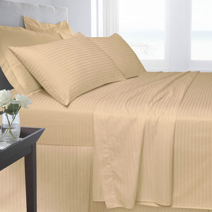 Duvet Cover Set 100% Egyptian Cotton Satin Stripe All Sizes 250 Thread Count ⭐⭐⭐⭐