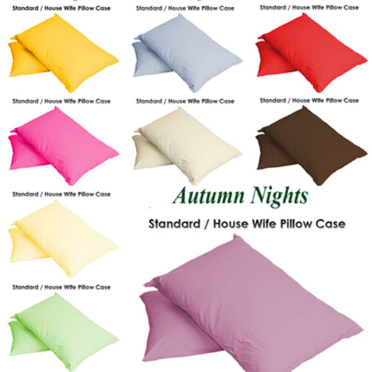 Luxury Pillow Case Covers Single & Pair Plain Dyed Standard Pillow All Colors ⭐⭐⭐⭐⭐