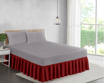 Special Sizes Plain Dyed Frilled Base Fire Retardant Poly Cotton 6" to 18" Platform Base Valance Sheet King S. King