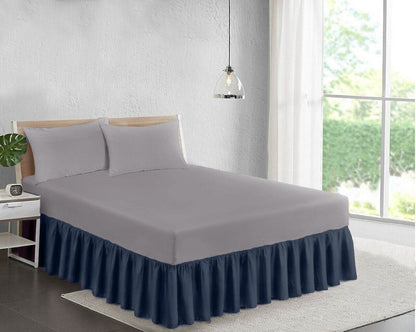 Special Sizes Plain Dyed Frilled Base Fire Retardant Poly Cotton 6" to 18" Platform Base Valance Sheet Single Double