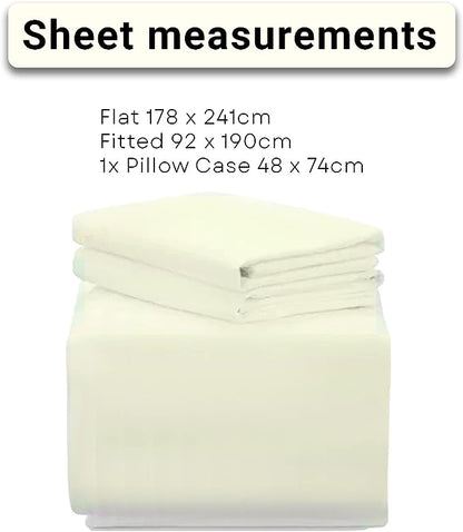 100% Brushed Cotton Flannelette Sheets Sets Flannel Fitted Sheets double & Flat Sheet with Pillow Case ⭐⭐⭐⭐⭐