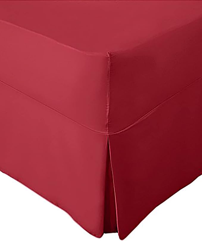 Extra Deep Non Iron Percale 180 Thread Count Fitted Valance Sheet Pleated ⭐⭐⭐⭐⭐