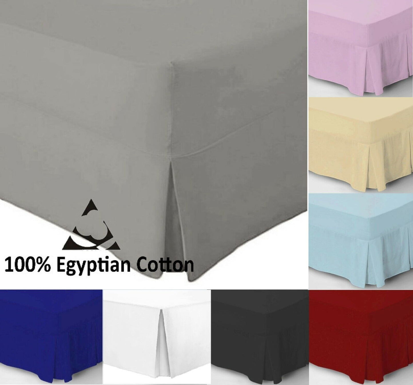 100% EGYPTIAN COTTON Valance Sheets EXTRA DEEP 12" box 16" Pleated Valance Sheet ⭐⭐⭐⭐⭐