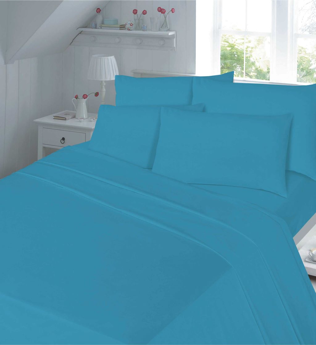 Premium T-180 Fitted Sheets Percale Weave, Deep Pocket Fitted Sheet, Cool & Crisp, Lightweight & Breathable