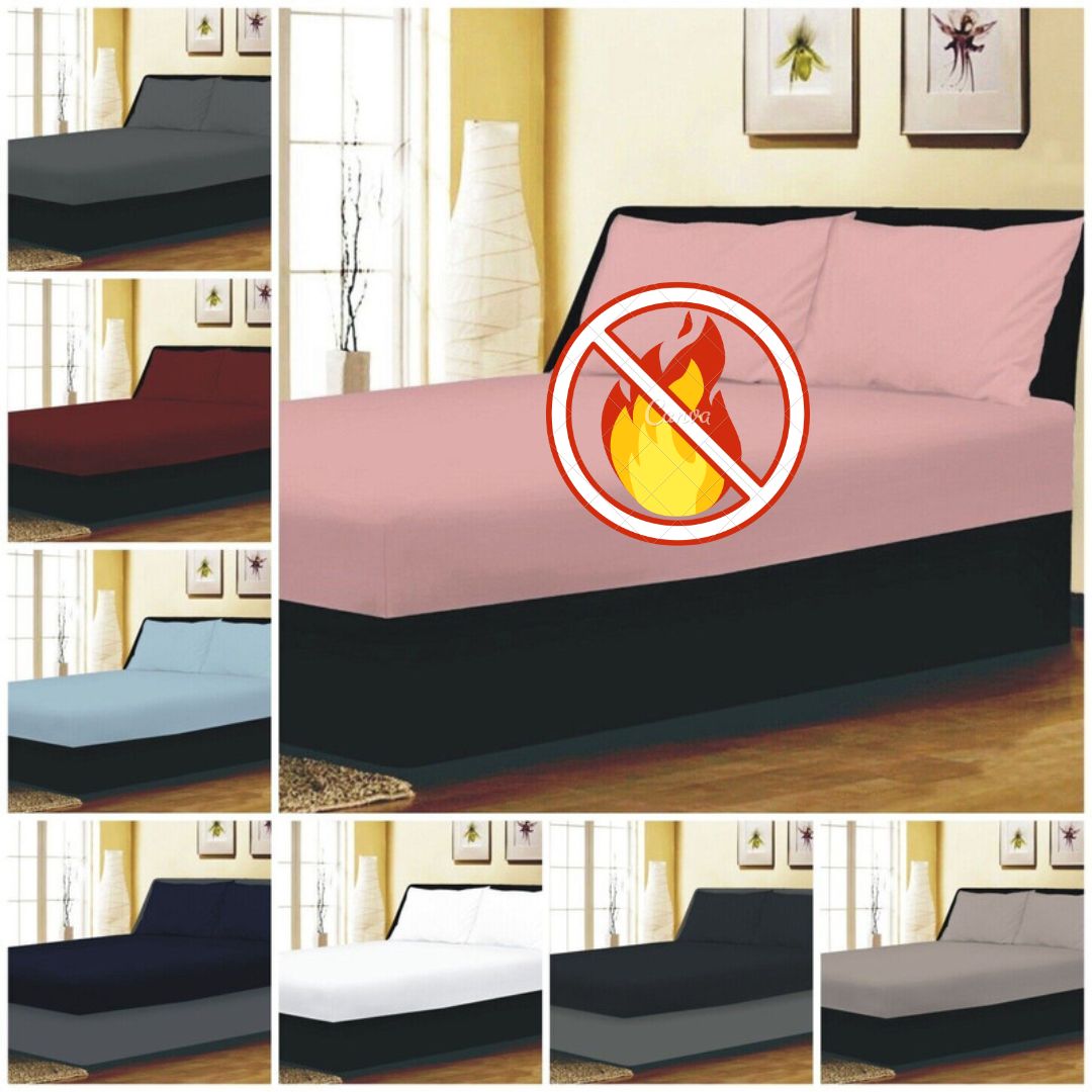 FR Sheets Flame Retardant FITTED SHEETs sale BS7-175 Crib7 Fire Retardant Single, Double Size ⭐⭐⭐⭐⭐