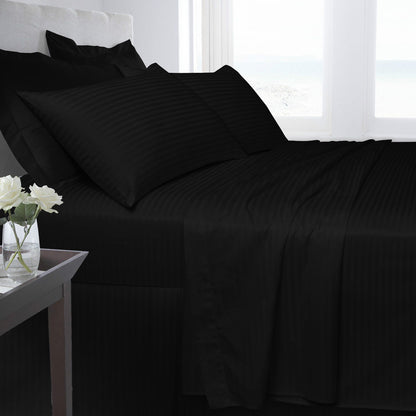 Duvet Cover Set 100% Egyptian Cotton Satin Stripe All Sizes 250 Thread Count ⭐⭐⭐⭐