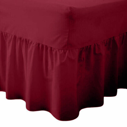 Base PLATFORM Pleated Valance Sheets PERCALE  Poly Cotton 180TC All Sizes & Colors ⭐⭐⭐⭐