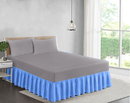 Special Sizes Plain Dyed Frilled Base Fire Retardant Poly Cotton 6" to 18" Platform Base Valance Sheet Single Double