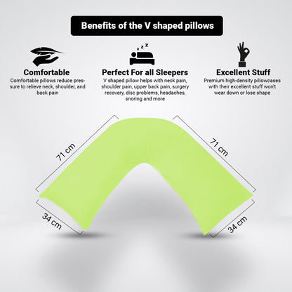 V Shaped Poly Cotton Pillow Case Orthopedic Pregnancy Back & Neck Support Cover